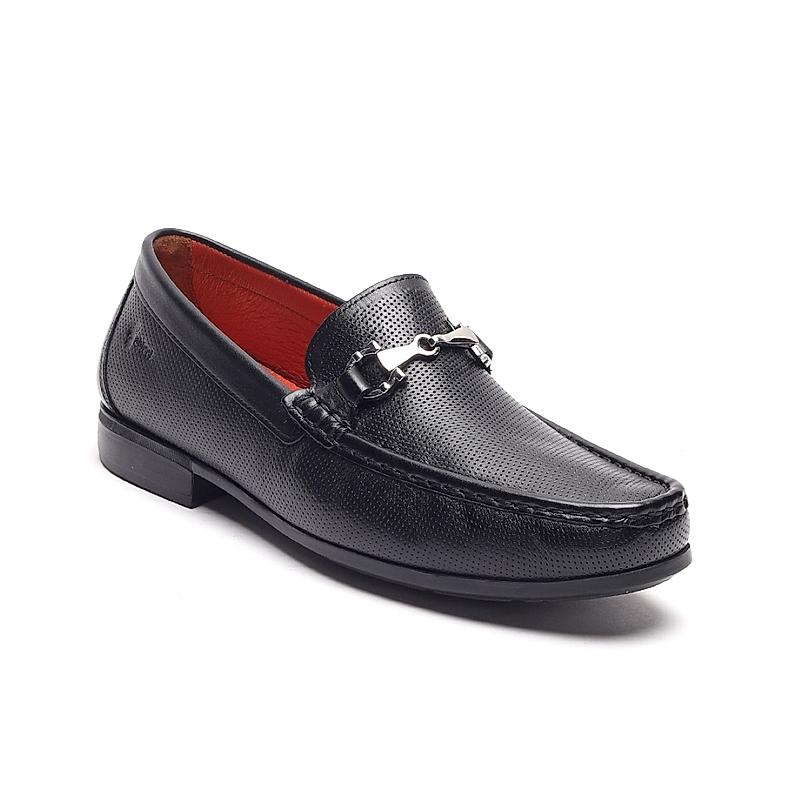 GABICCI BLACK MEN BOYLE LEATHER LOAFERS