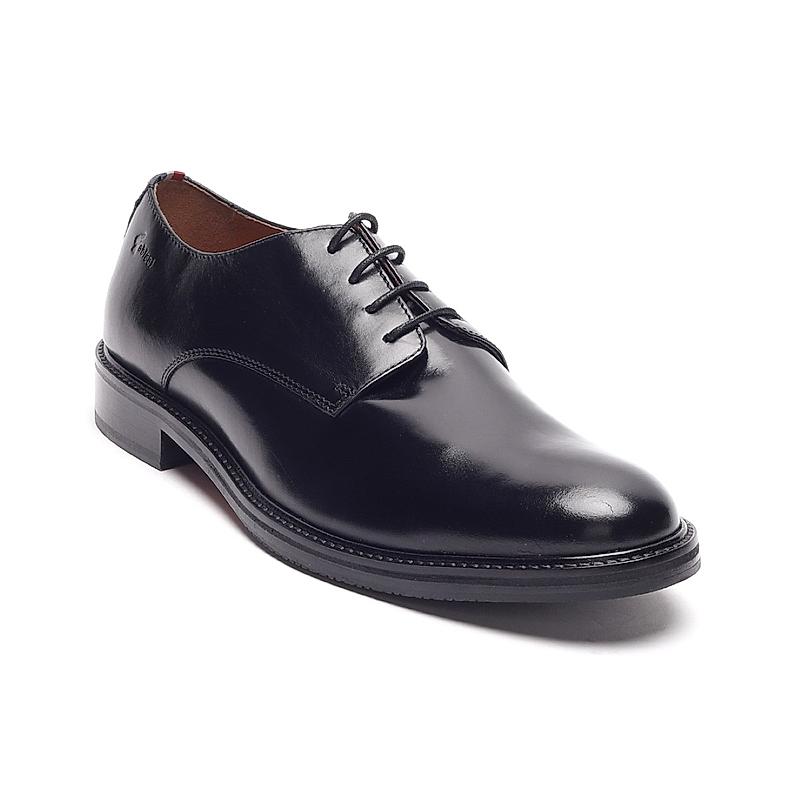 GABICCI BLACK MEN ARISTA PLAIN DERBY FORMAL LACE UP LEATHER SHOES