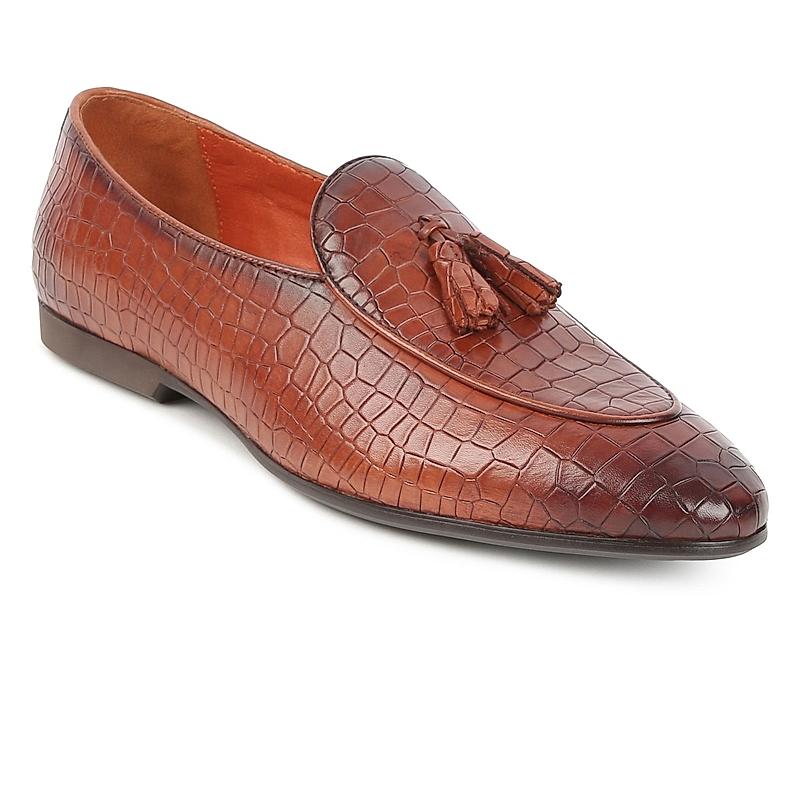 GABICCI TAN MEN OAK LAND CASUAL SLIP ON LEATHER SHOES