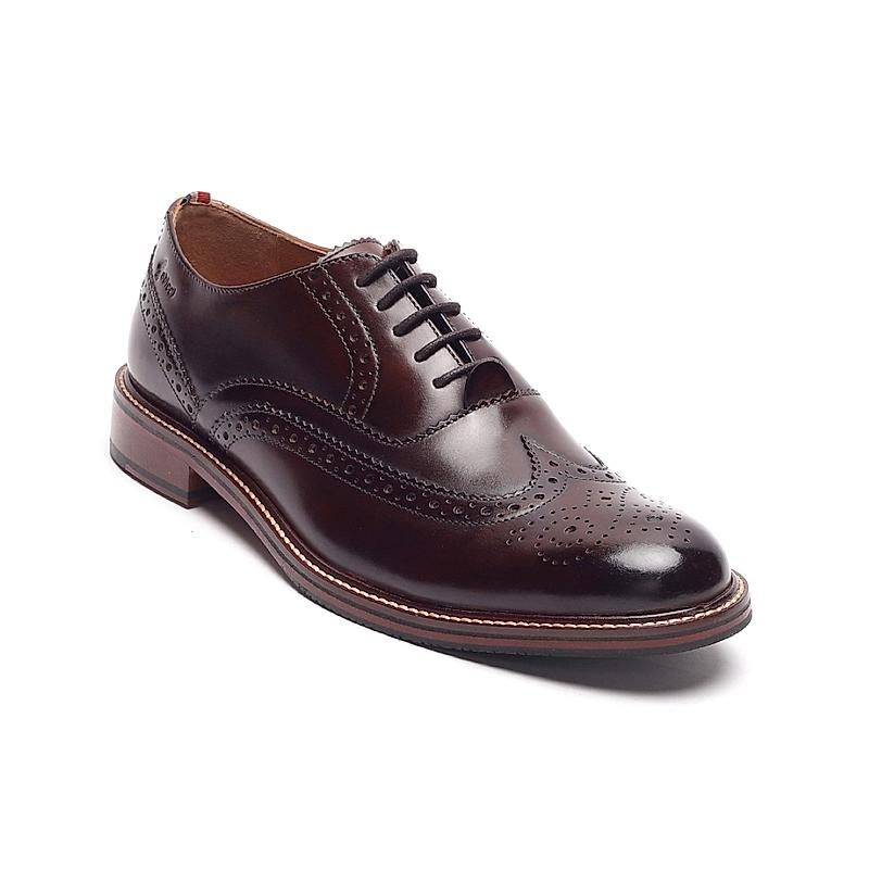 GABICCI BROWN MEN ARISTA LONGWING BROGUE FORMAL LACE UP LEATHER SHOES