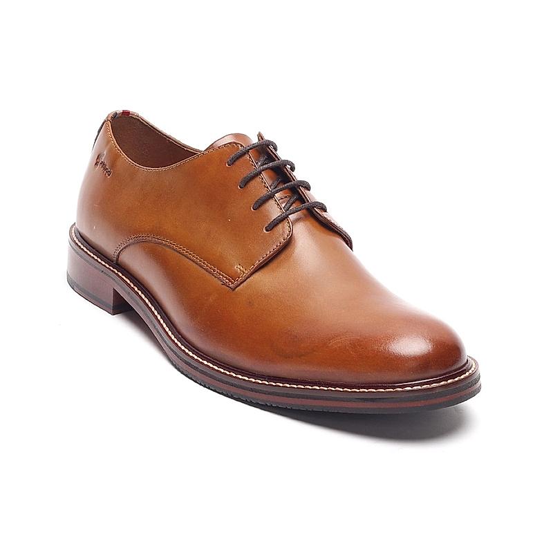 GABICCI TAN MEN ARISTA PLAIN DERBY FORMAL LACE UP LEATHER SHOES