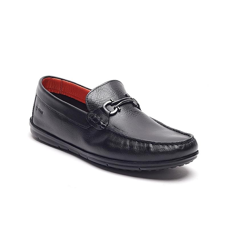 GABICCI BLACK MEN EASTWOOD LEATHER LOAFERS