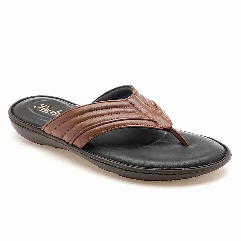 FLORSHEIM DARK TAN MEN CASUAL FLIP FLOPS