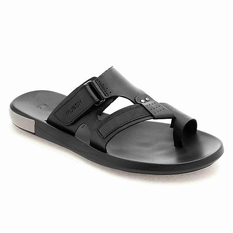 RUOSH BLACK MEN FLIP FLOPS