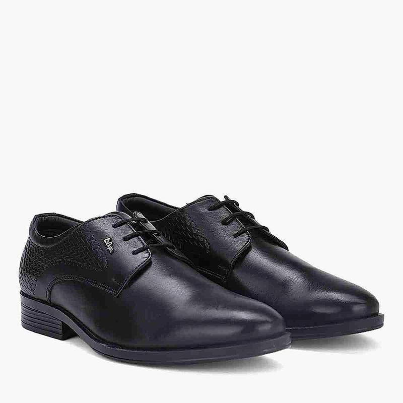 LEE COOPER BLACK MENS LEATHER DERBY SHOES