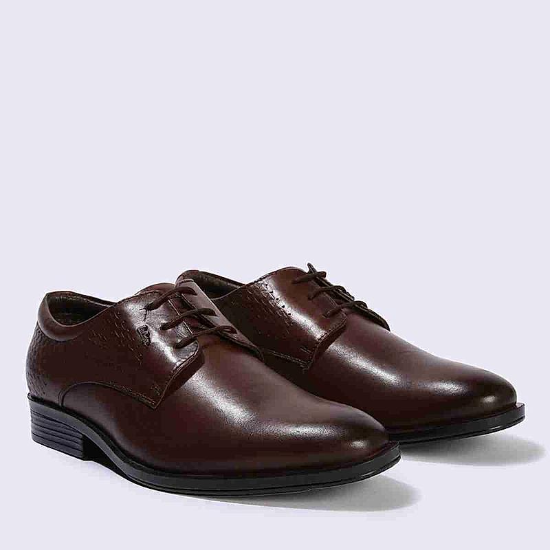 LEE COOPER BROWN MENS LEATHER DERBY SHOES