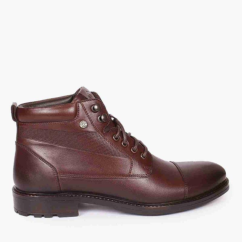 LEE COOPER BROWN MENS LEATHER BOOTS