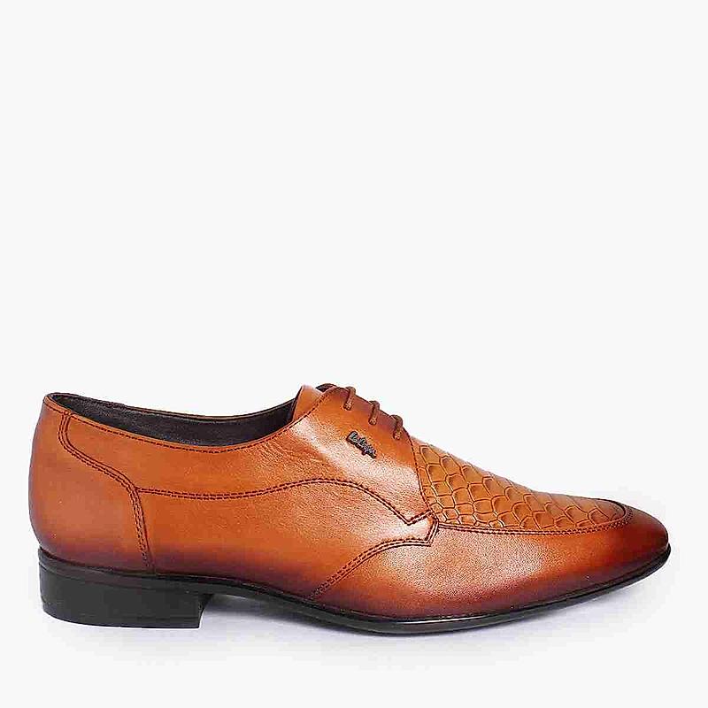 LEE COOPER TAN MENS LEATHER DERBY SHOES