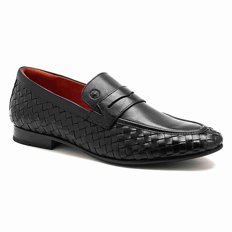 RUOSH BLACK MEN CASUAL SLIP-ON SHOES