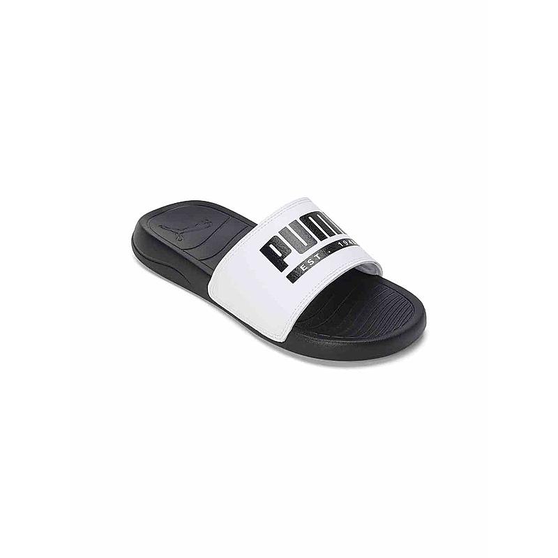 PUMA MEN WHITE POPCAT PACIFY SLIDERS