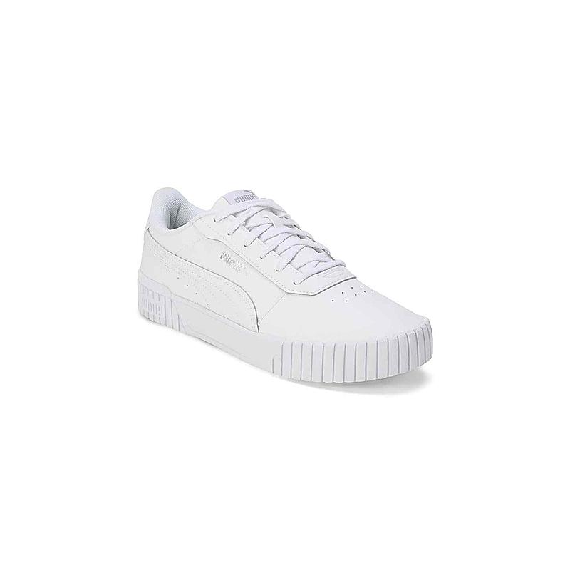 PUMA WOMEN WHITE CARINA 2.0 LACE UP SNEAKERS