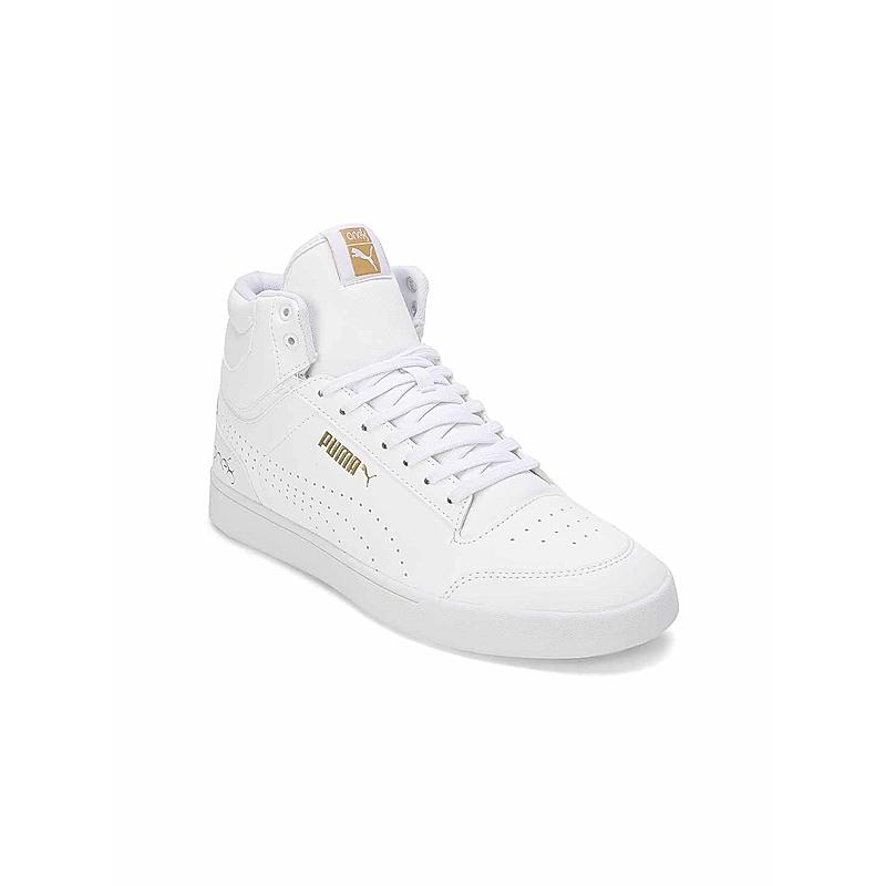 PUMA MEN WHITE SHUFFLE MID ONE8 BETTER V3 LACE UP SNEAKERS