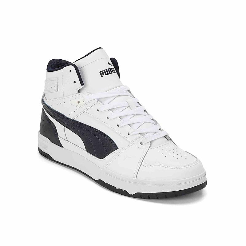 PUMA MEN WHITE RBD GAME NOVA MID LACE UP SNEAKERS