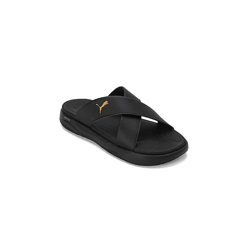 PUMA MEN BLACK SOFTRIDE SEAVE SLIDERS