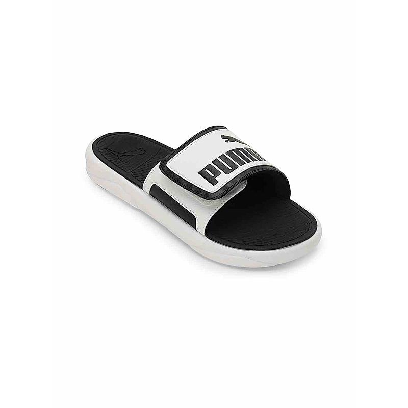 PUMA MEN WHITE ROYALCAT COMFORT SLIDERS