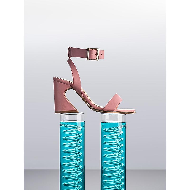 HEEL YOUR SOLE PINK WOMEN KITKAT BLOCK HEEL SANDALS