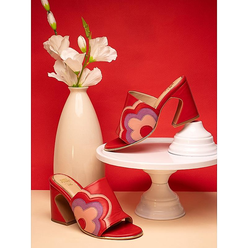 HEEL YOUR SOLE RED WOMEN BOULANGERIE BLOCK HEEL SANDALS