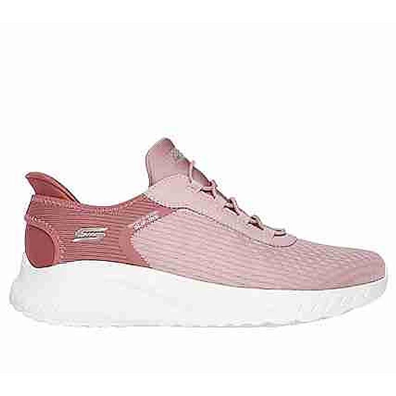 SKECHERS PINK WOMEN BOBS SQUAD CHAOS - IN COLOR SLIP ON SNEAKERS