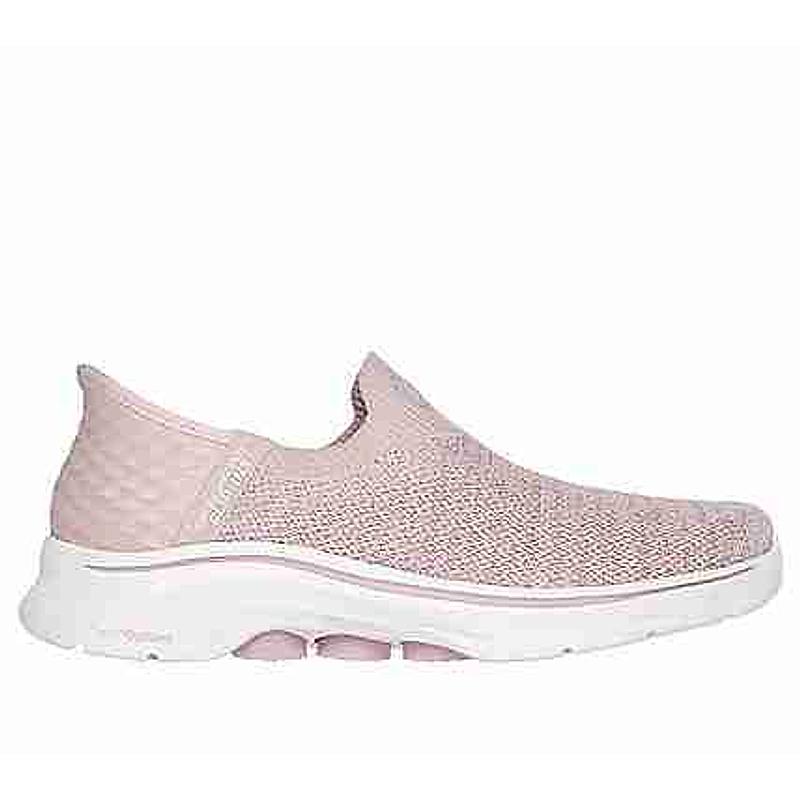 SKECHERS PINK WOMEN GO WALK 7 - SPRINGTIME SLIP ON SNEAKERS