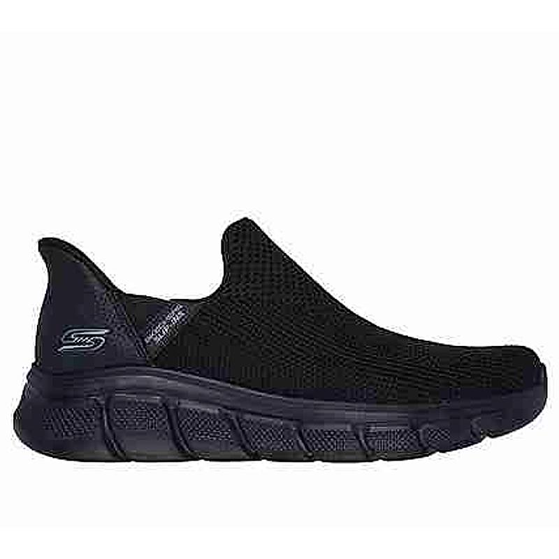 SKECHERS BLACK MEN BOBS B FLEX - RESILIENT EDGE SLIP ON SNEAKERS