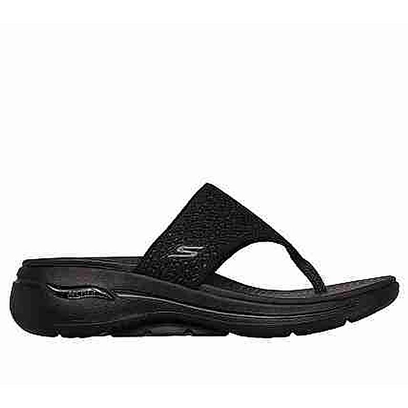 SKECHERS BLACK WOMEN GO WALK ARCH FIT SANDAL - WEE