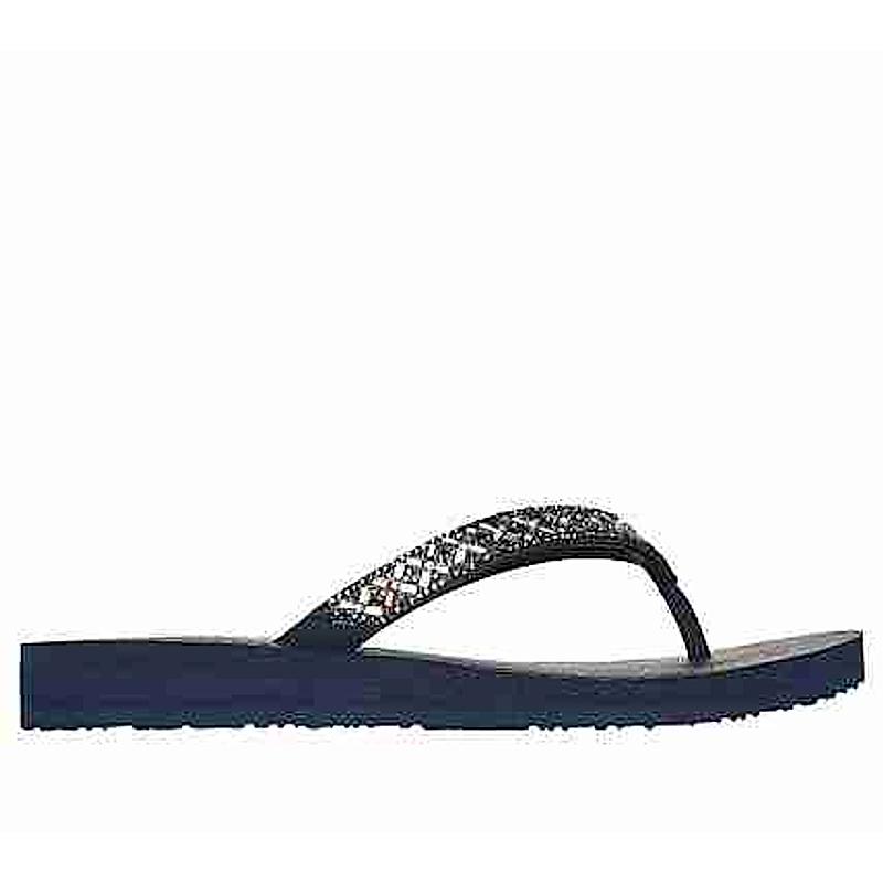 SKECHERS NAVY WOMEN MEDITATION - LOTUS BAE FLIP FLOPS