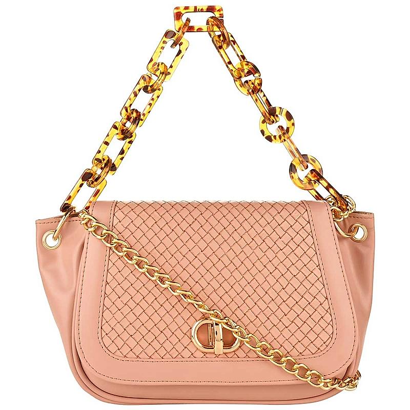 ROCIA PINK TEXTURED SHOULDER BAG