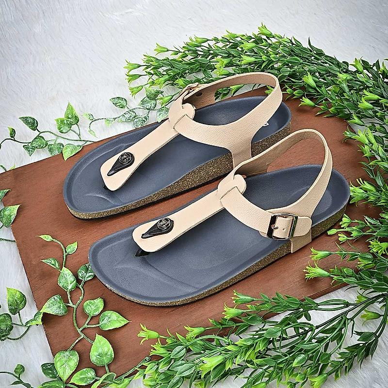 Rocia Beige Women Casual Flat Sandals