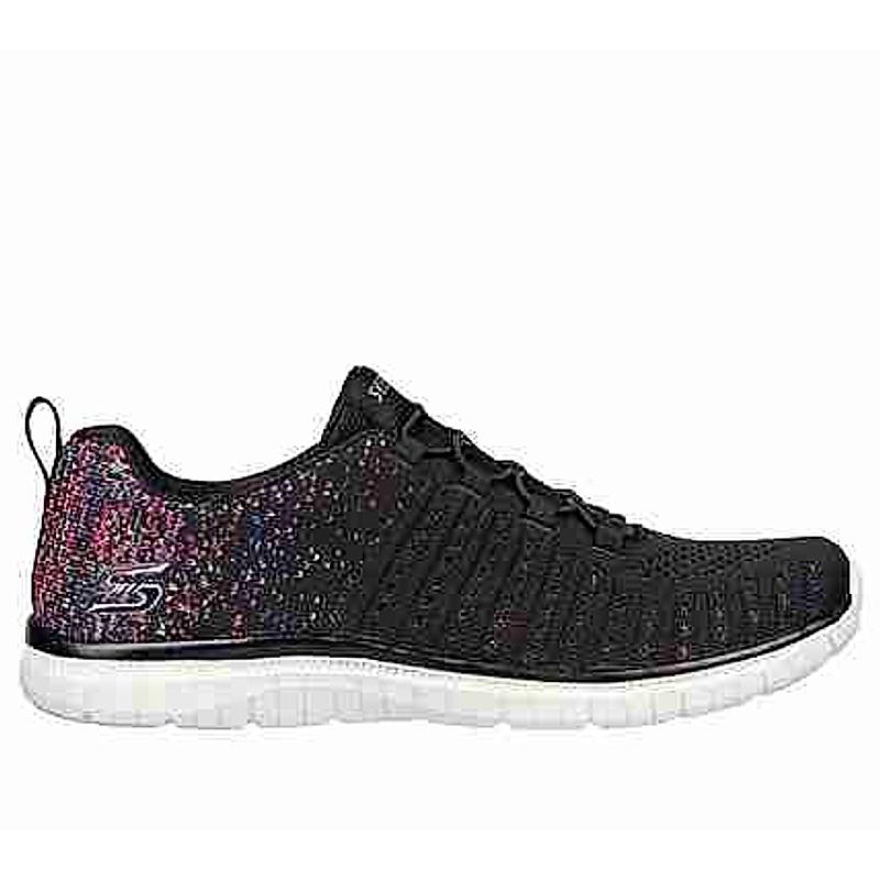 SKECHERS BLACK WOMEN VIRTUE SLIP ON SNEAKERS