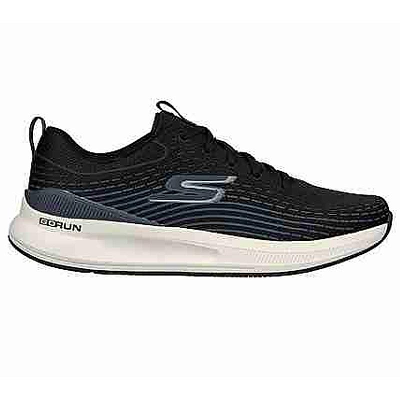 SKECHERS BLACK MEN GO RUN PULSE - HAPTIC MOTION LACE UP SNEAKERS