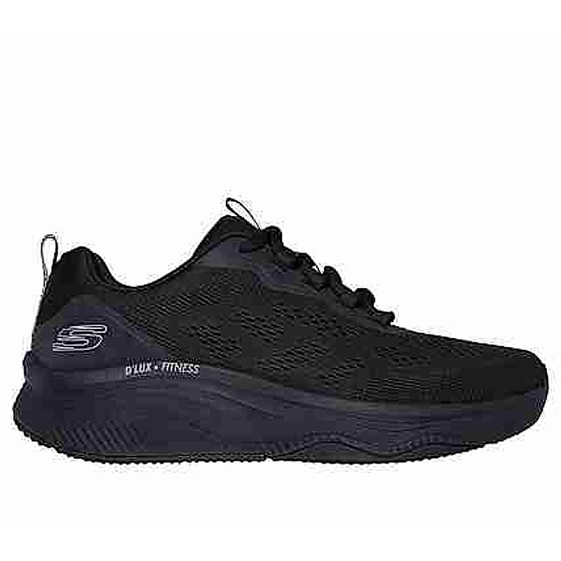 SKECHERS BLACK MEN D'LUX FITNESS-NEW AFFINITY LACE UP SNEAKERS