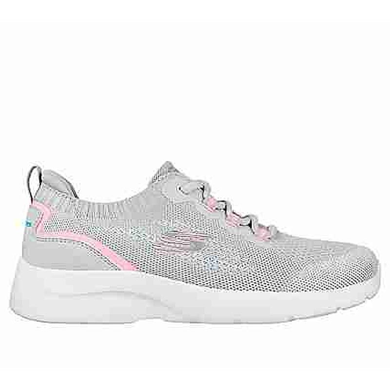 SKECHERS GREY WOMEN DYNAMIGHT 2.0 LACE UP SNEAKERS