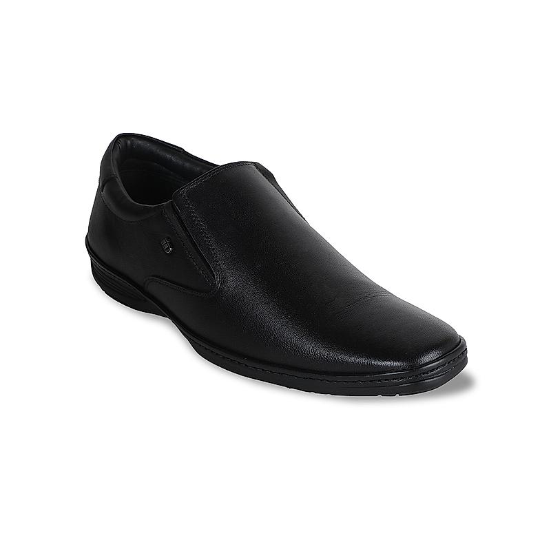 ID BLACK LEATHER MEN FORMAL SLIP-ON SHOES