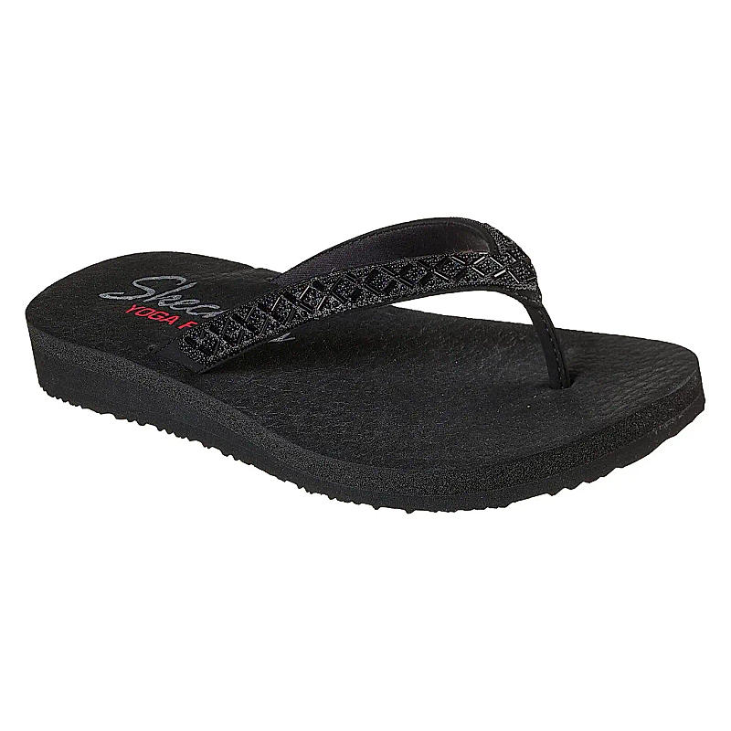 SKECHERS BLACK WOMENS MEDITATION - X'S AND O'S