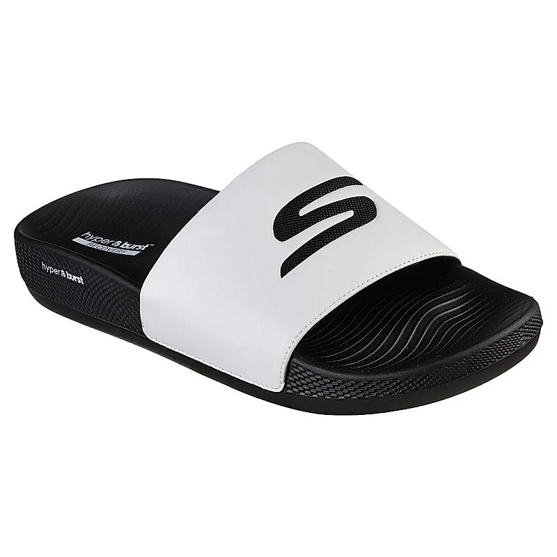 SKECHERS WHITE MENS HYPER SLIDE - DERIVER