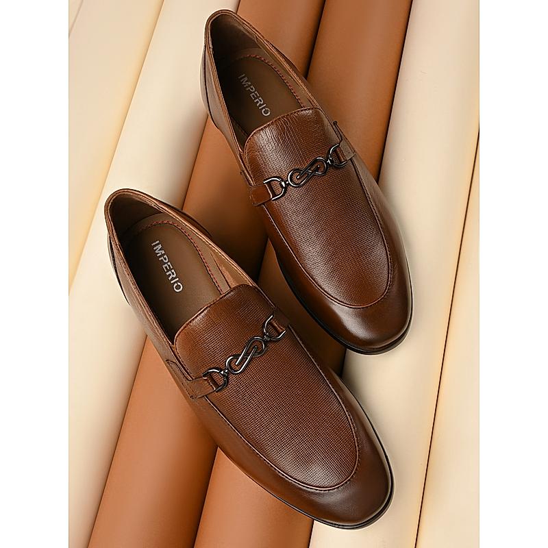 Imperio Dark Tan Men Classic Formal Shoes