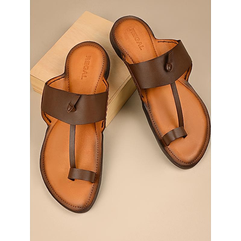 Regal Brown Men Ethnic Kolhapuri Sandals