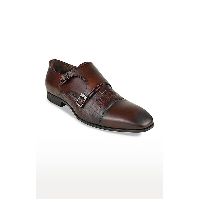 IMPERIO BY REGAL BROWN MEN DOUBLE MONK FORMAL LEATHER SHOES