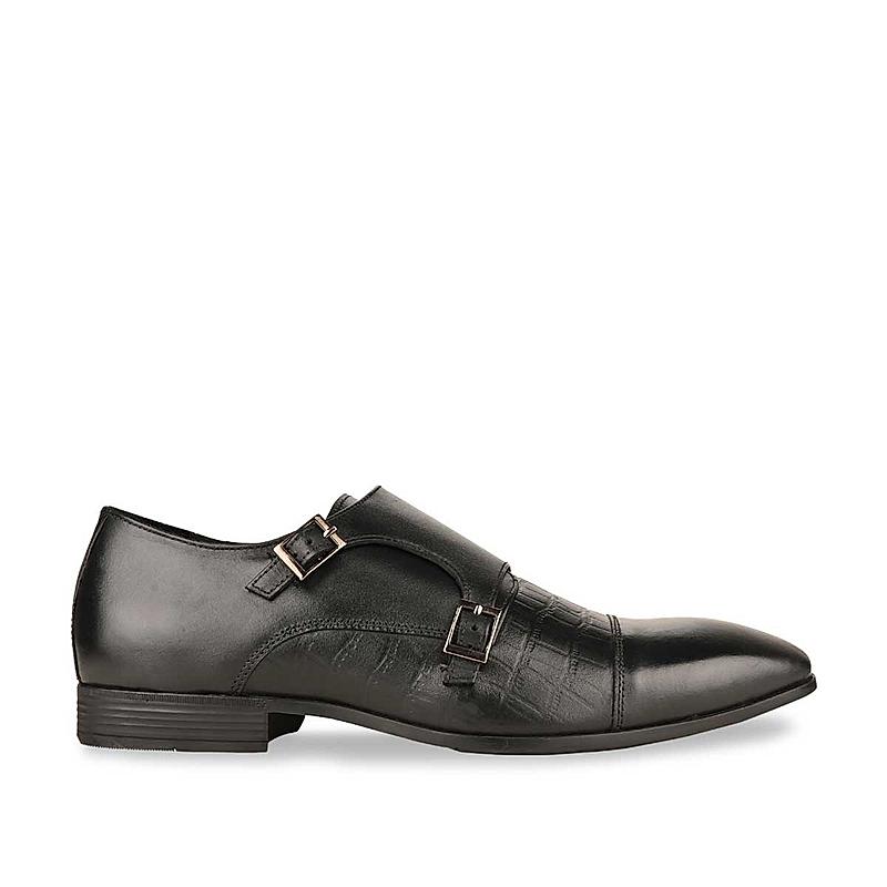 IMPERIO BY REGAL BLACK MEN DOUBLE MONK FORMAL LEATHER SHOES