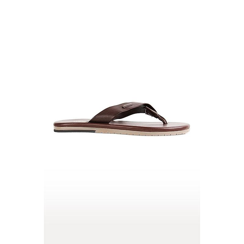 REGAL BROWN MEN LEATHER SLIPPERS