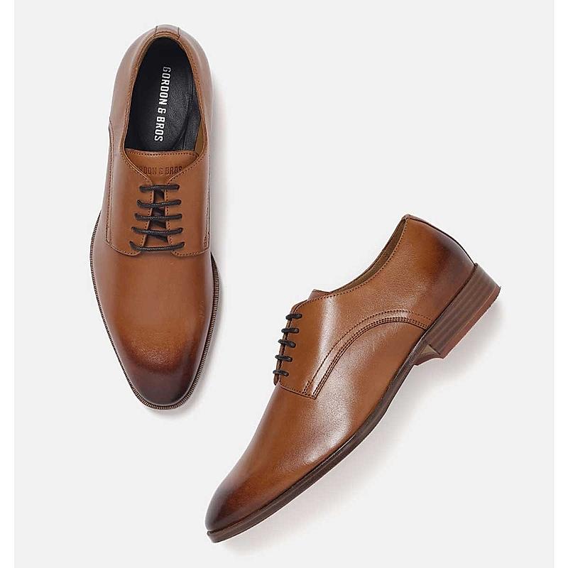 GORDON & BROS COGNAC MEN LEATHER LACE UP DERBY