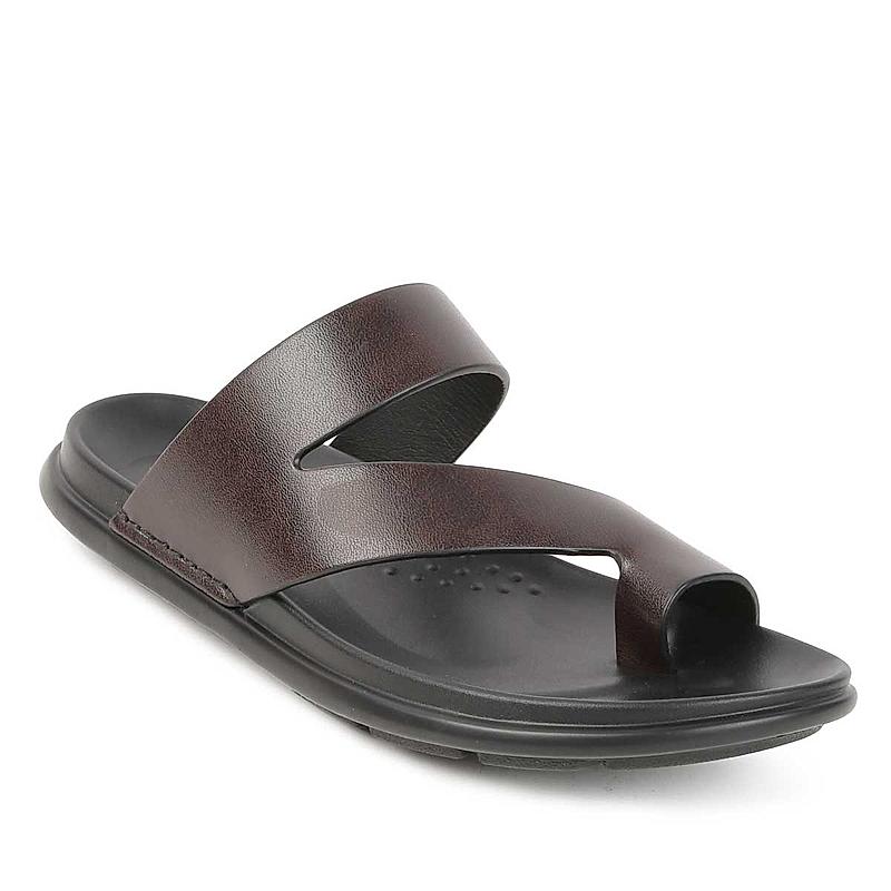 GABICCI MENS BROWN BAT MOBILE-G LEATHER SANDALS