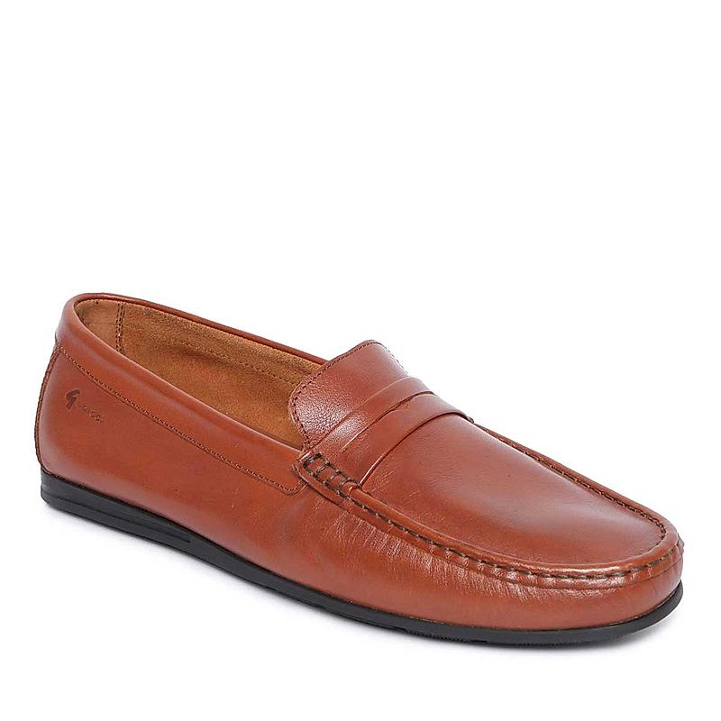 GABICCI MENS TAN CARMEN LEATHER LOAFERS