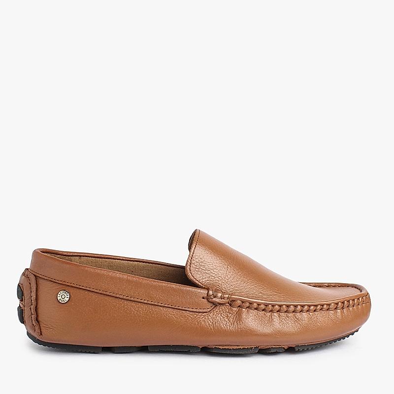 LEE COOPER TAN MEN LEATHER LOAFERS