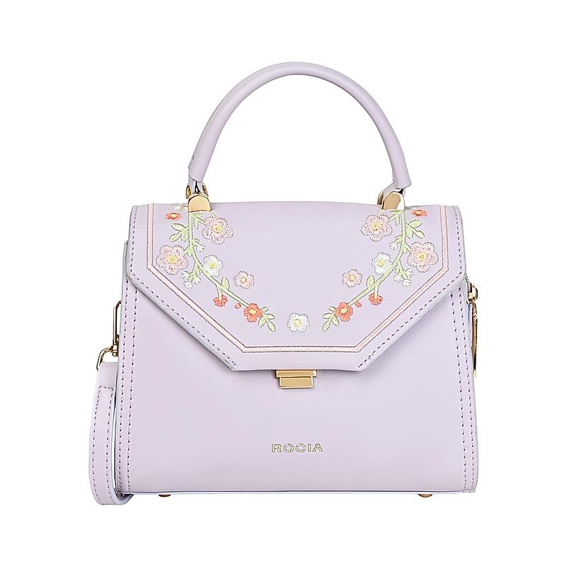 ROCIA Purple Women Solid Handheld Bag With Embroidery