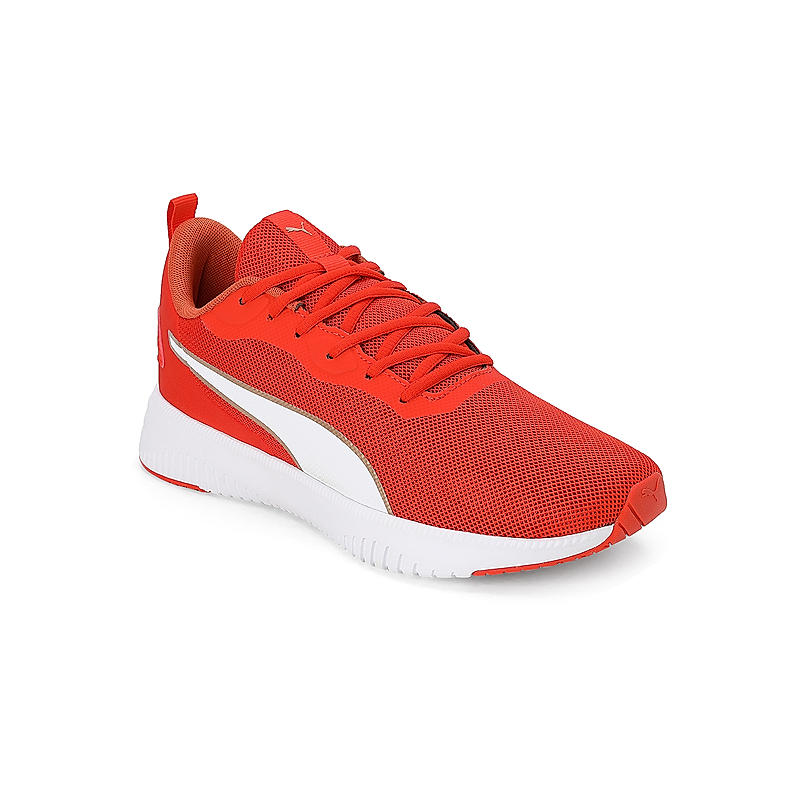 PUMA UNISEX RED FLYER FLEX KNIT LACE-UP SNEAKERS