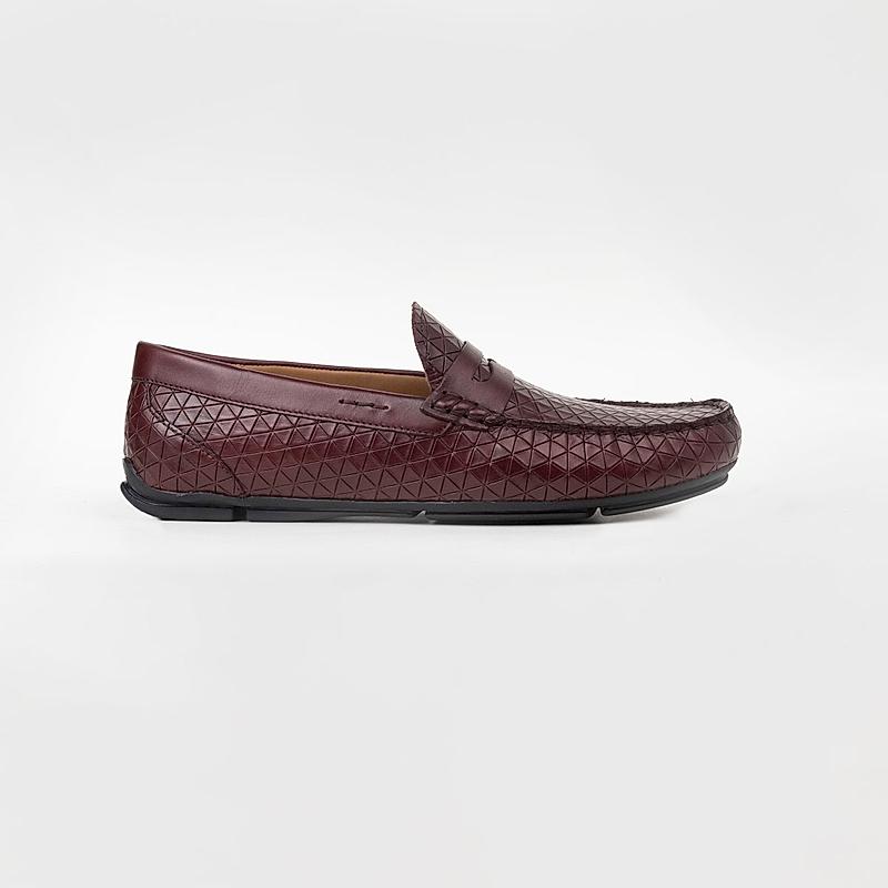 KETHINI BURGUNDY MEN LEATHER LOAFERS