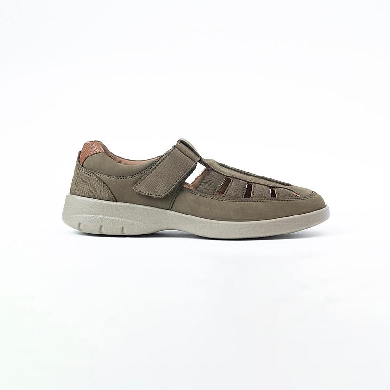 KETHINI OLIVE MEN LEATHER CASUAL SANDALS