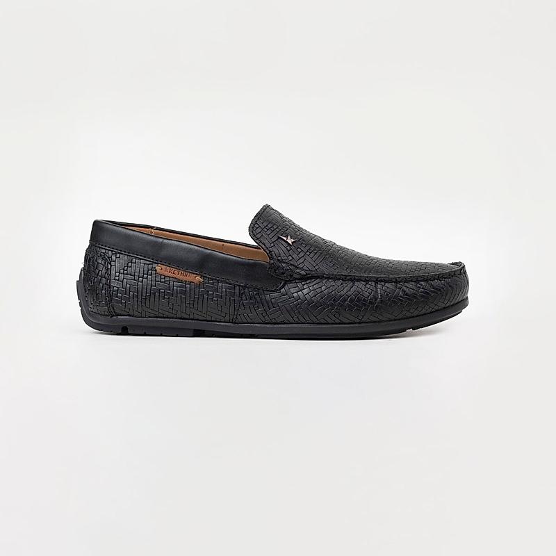 KETHINI BLACK MEN LEATHER LOAFERS