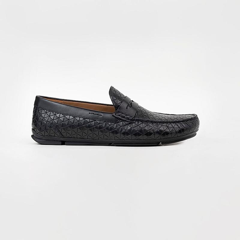 KETHINI BLACK MEN LEATHER LOAFERS